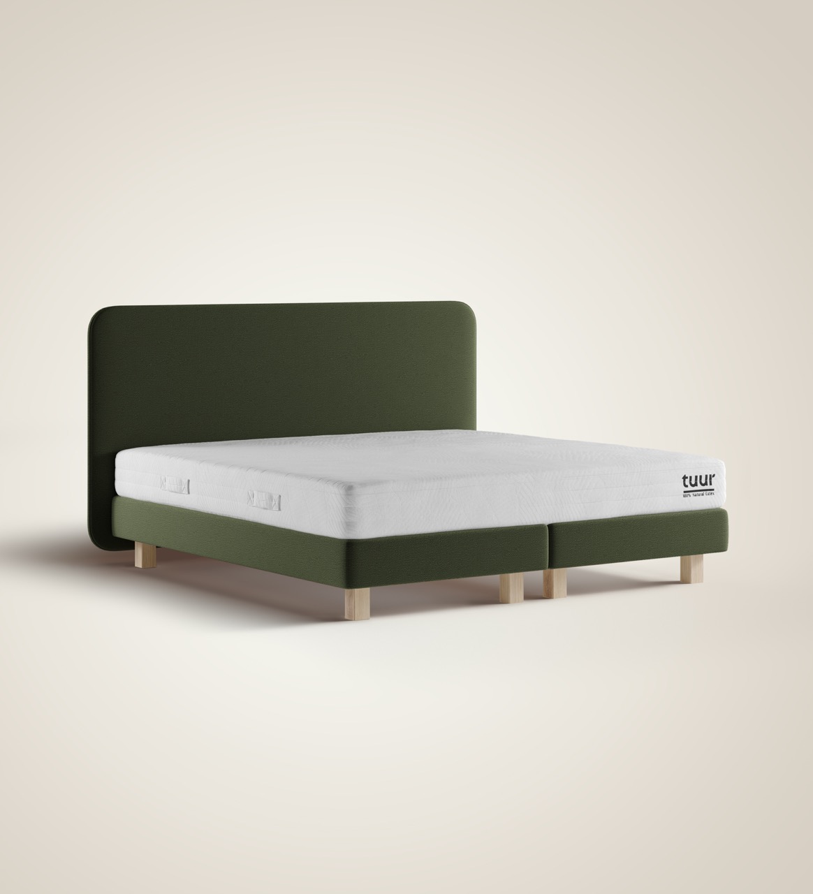 De Tuur® Boxspring in het groen, zonder LED met matras De Tuur® Boxspring in het groen, zonder LED met matras