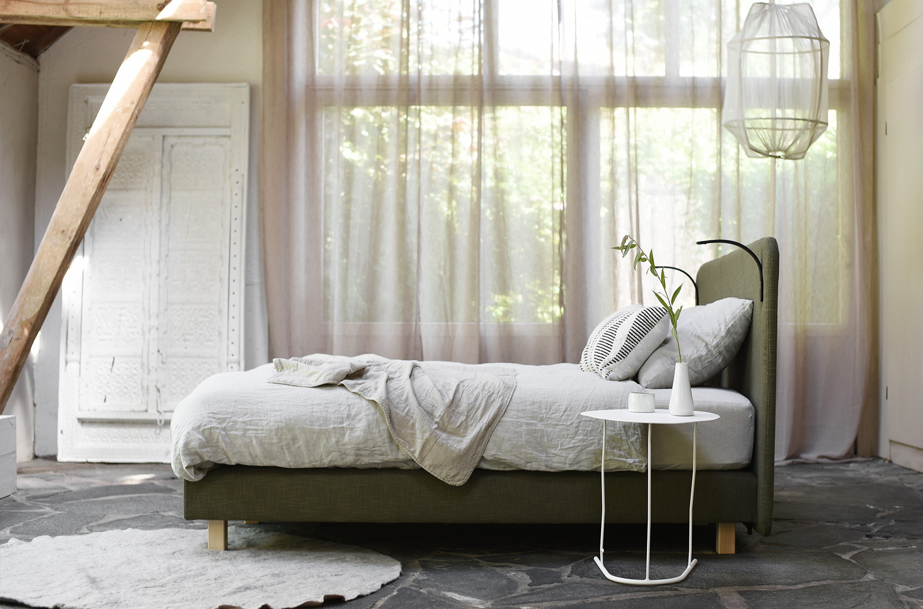 De groene boxspring met het Tuur® Matras