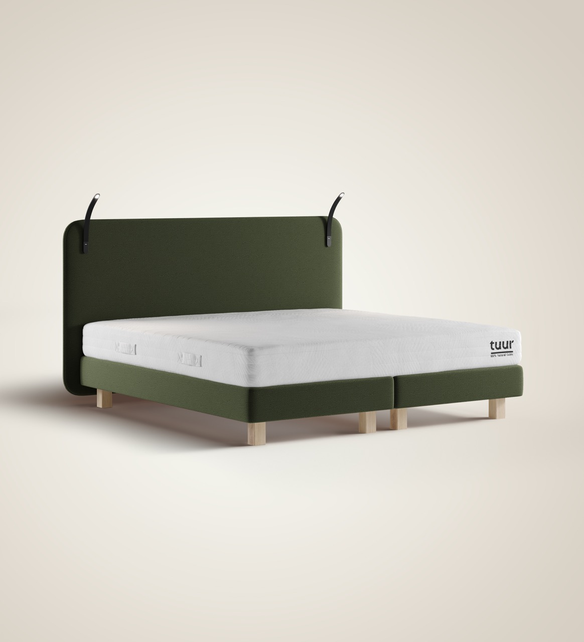 De groene Tuur® Boxspring met Tuur® Matras en LEDS De groene Tuur® Boxspring met Tuur® Matras en LEDS