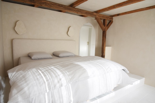 Dekbed van biologische schapenwol met zachte katoenen tijk